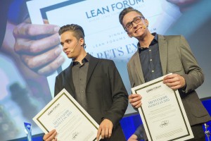 David Örneblad och William Stridsberg vid prisutdelningen på Lean Forum 2015.